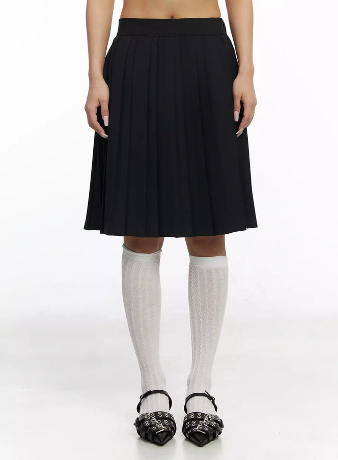 Pleated Midi Skirt IY504