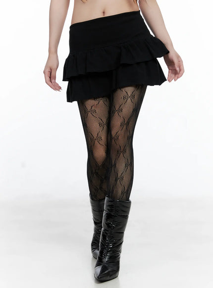 ruffle-mini-skirt-co520 / Black