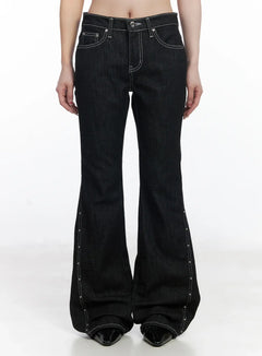 dahy-stylish-high-waisted-bootcut-jeans-cj526 / Black