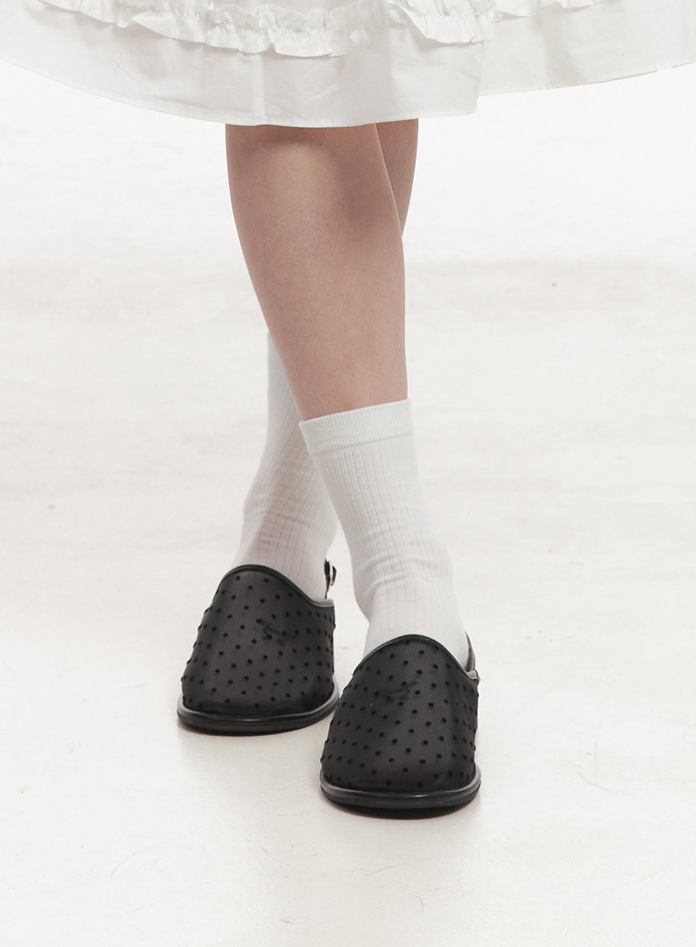 see-through-polkadot-sandals-iy509 / Black