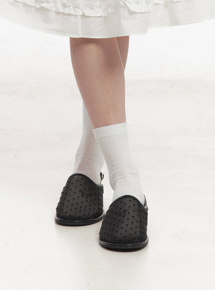 see-through-polkadot-sandals-iy509 / Black