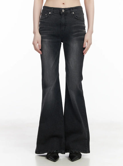 gio-washed-bootcut-jeans-cm524 / Black
