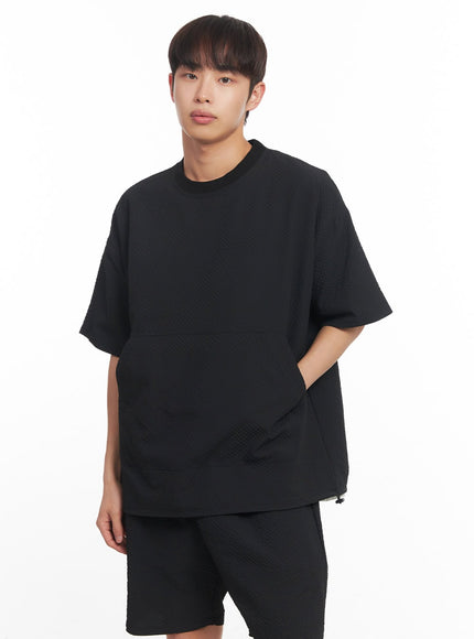 mens-oversized-t-shirt-with-pockets-ia518 / Black
