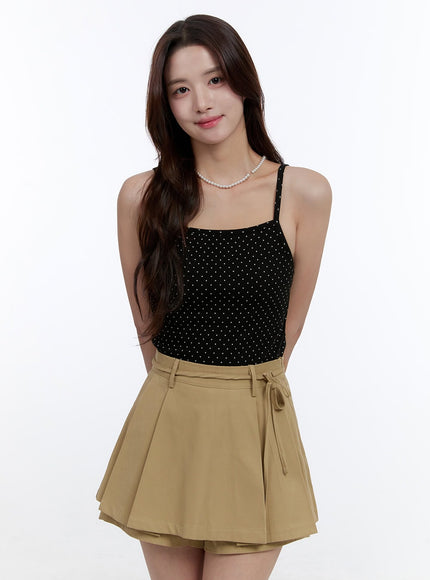 polka-dot-sleeveless-camisole-top-oo407 / Black