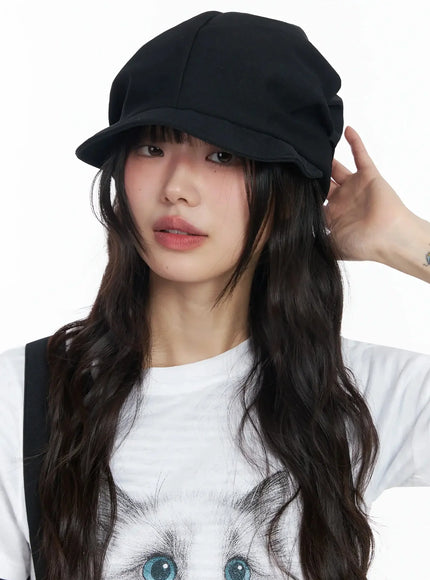 chic-pintuck-hat-if505 / Black
