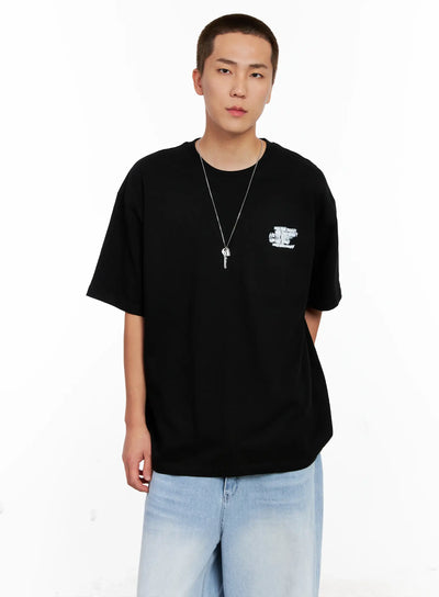 mens-oversized-blurred-graphic-tee-ig508 / Black