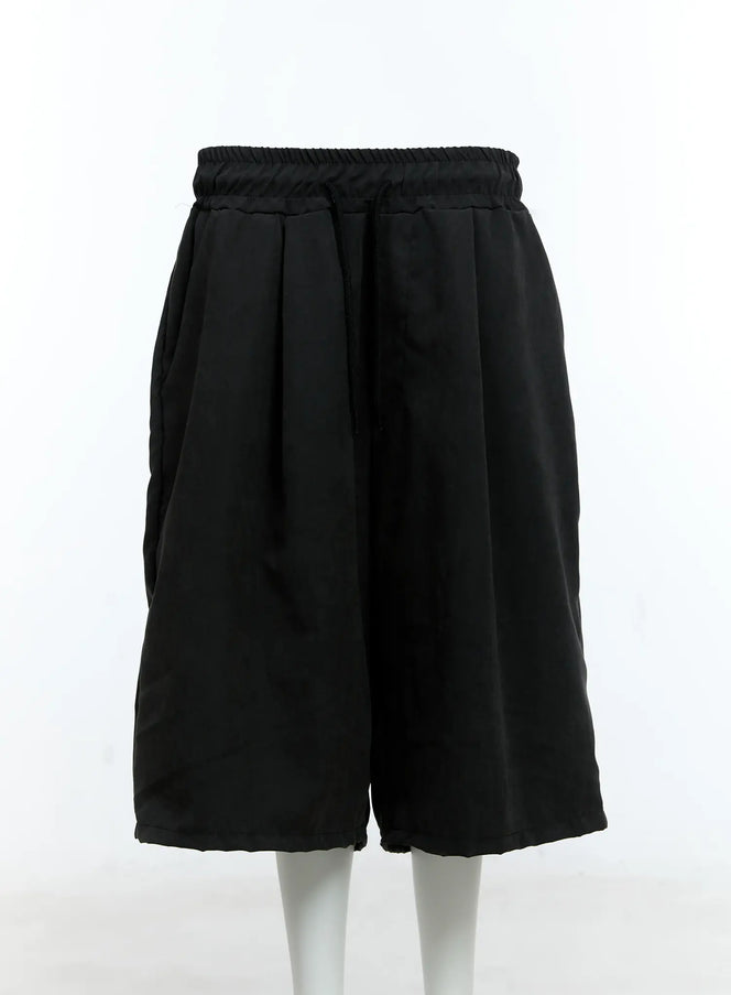 vintage-washed-beaded-pocket-bermuda-shorts-ig512 / Black