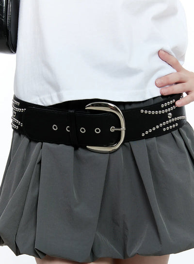 edgy-studded-belt-cg511 / Black