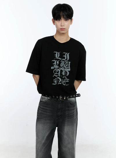 mens-bold-graphic-t-shirt-il529 / Black