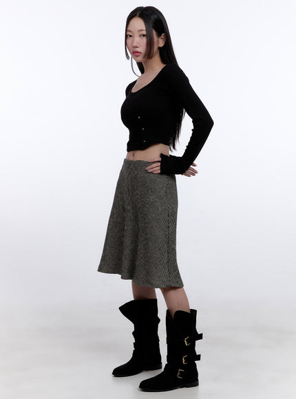 Cozy Flared Midi Skirt CJ509