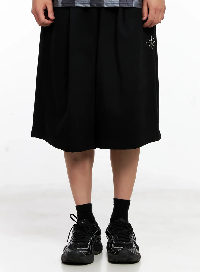 mens-studded-bermuda-shorts-ig511 / Black