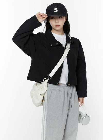 cropped-windbreaker-jacket-iy507 / Black