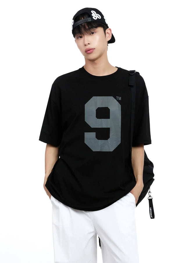 mens-no-9-graphic-tee-ig520 / Black