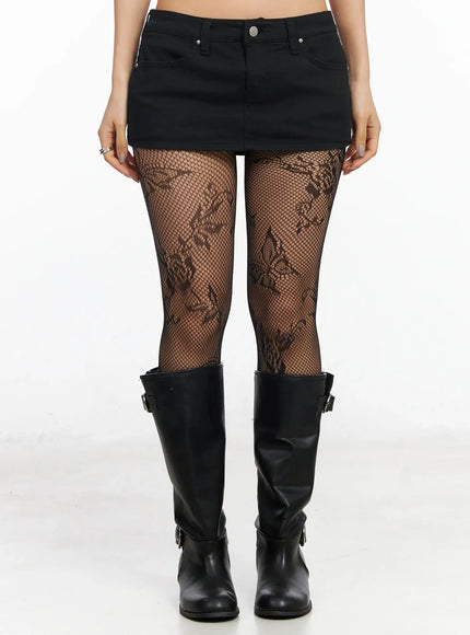 studded-low-rise-mini-skort-ia507 / Black