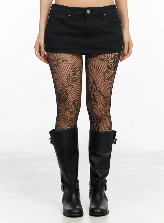 studded-low-rise-mini-skort-ia507 / Black