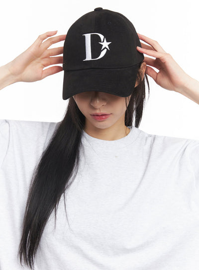 embroidered-star-baseball-cap-iy529 / Black