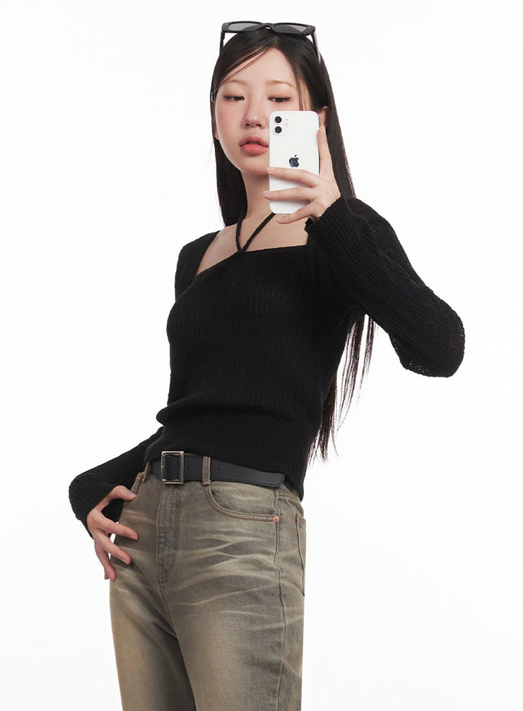 Cozy Halter-Neck Bolero Sweater Top IM528