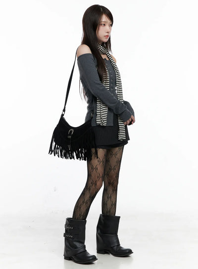 chic-skirt-and-belt-set-co520 / Black