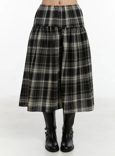 plaid-midi-skirt-id525 / Black
