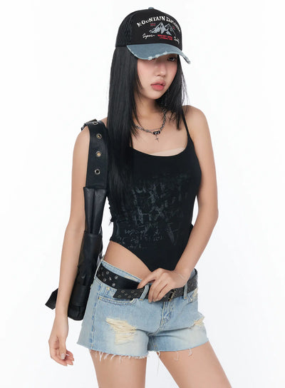 trendy-scoop-bodysuit-cy512 / Black