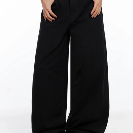 oversized-cotton-pants-co516 / Black