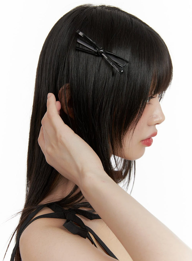 ribbon-hair-clip-cy428 / Black