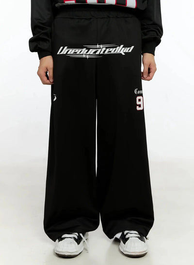 mens-sports-graphic-wide-pants-in525 / Black