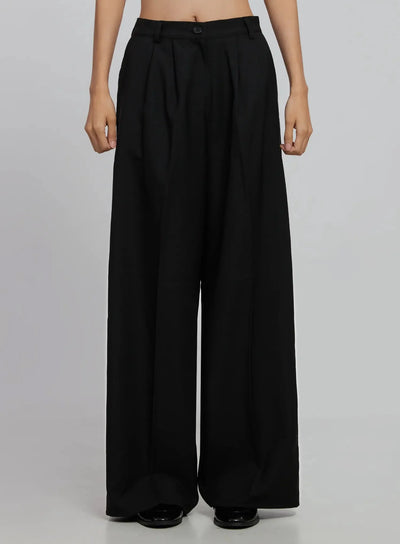 wide-leg-pleated-trousers-id516 / Black