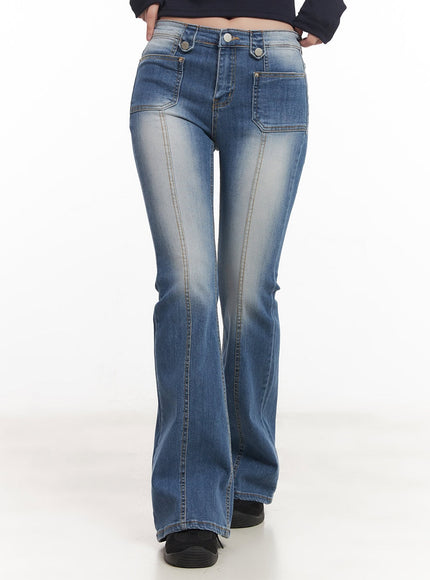 sylpha-slim-stitched-bootcut-jeans-ca530 / Blue