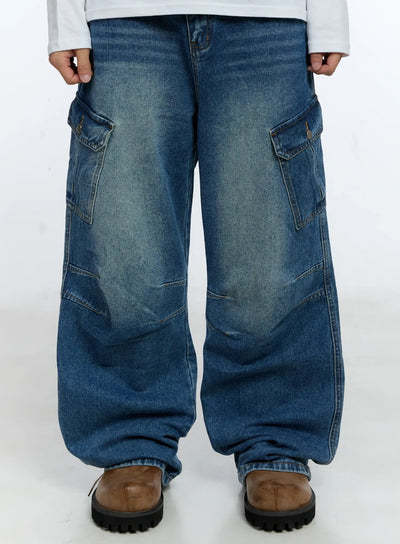 mens-baggy-cargo-jeans-ig515 / Blue