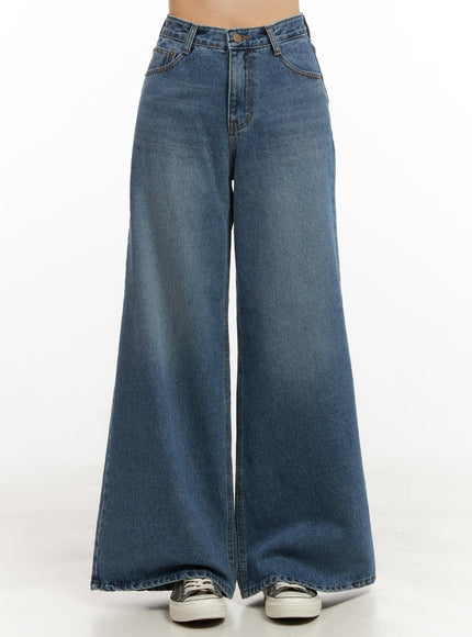 alisa-wide-leg-denim-chic-jeans-od417 / Blue