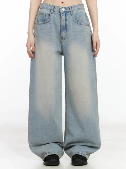 eugenia-wide-leg-washed-jeans-im523 / Blue