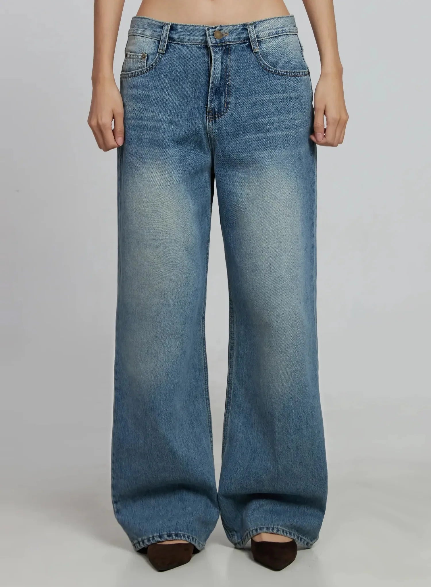 zahra-vintage-washed-wide-jeans-im520 / Blue