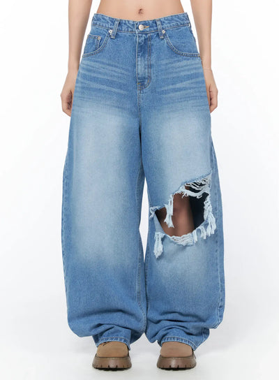 rivka-distressed-wide-leg-jeans-cy512 / Blue