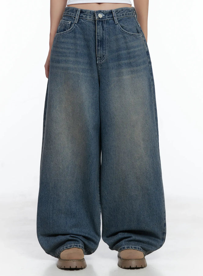 neriah-vintage-wash-baggy-jeans-cs503 / Blue
