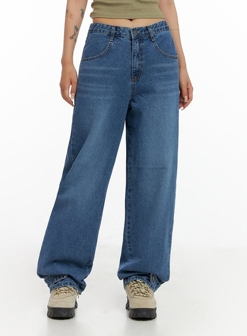 Wide Leg Baggy Jeans CL415 - Acubi style | LEWKIN