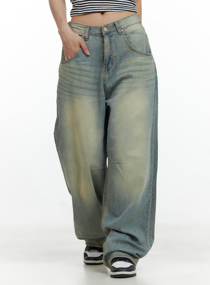 relaxed-wide-leg-jeans-cu420 / Blue