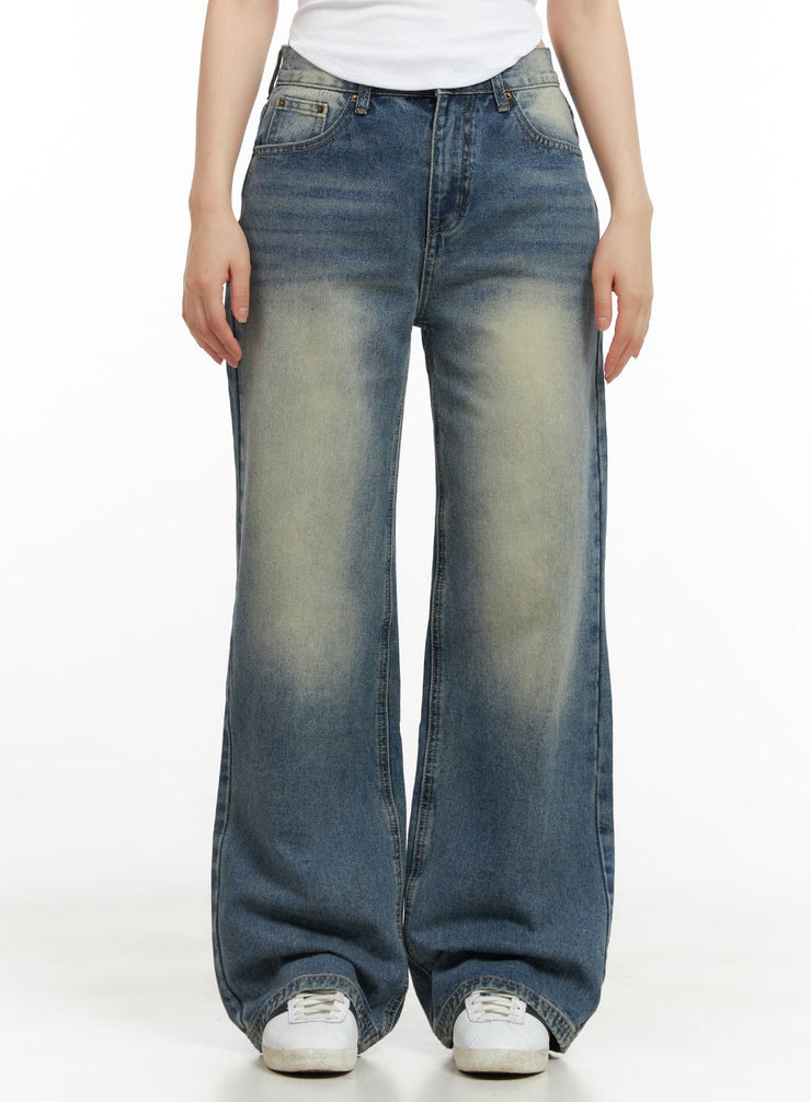 lexi-vintage-washed-wide-fit-baggy-jeans-cg420 / Blue