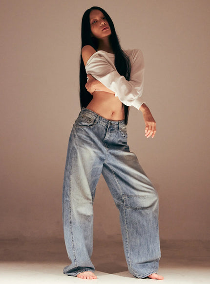 dakota-relaxed-fit-vintage-wash-jeans-cs511 / Blue