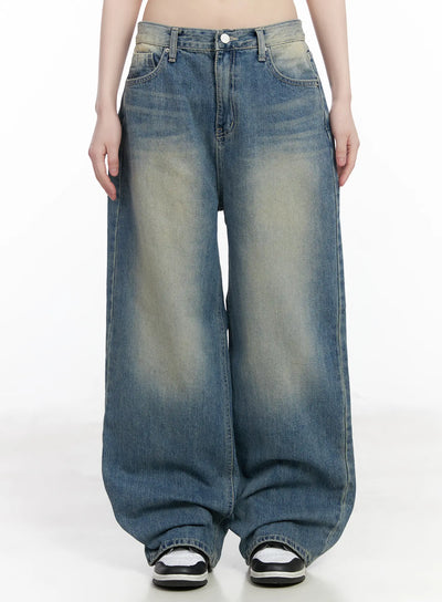 winona-vintage-wash-baggy-jeans-cm524 / Blue