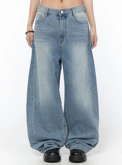 airi-casual-wide-leg-jeans-cy529 / Blue