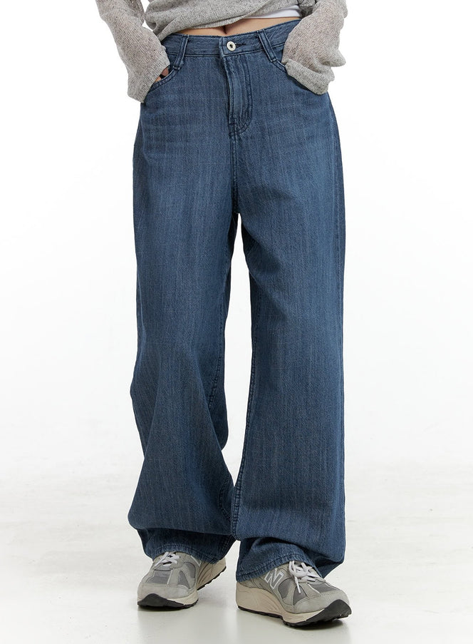 low-rise-loose-fit-straight-jeans-cl425 / Blue