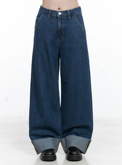 ila-rolled-up-wide-leg-jeans-co506 / Blue