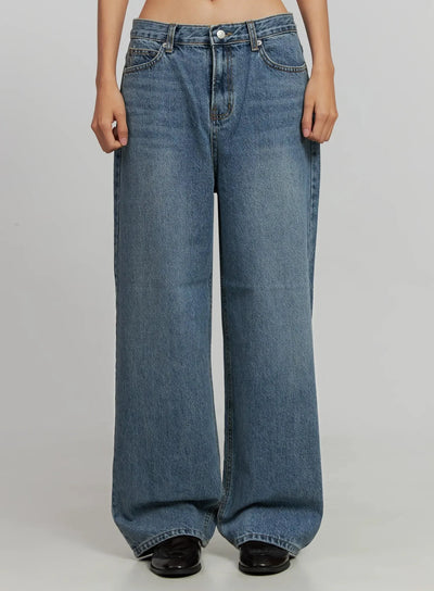 inka-washed-wide-leg-jeans-ij502 / Blue