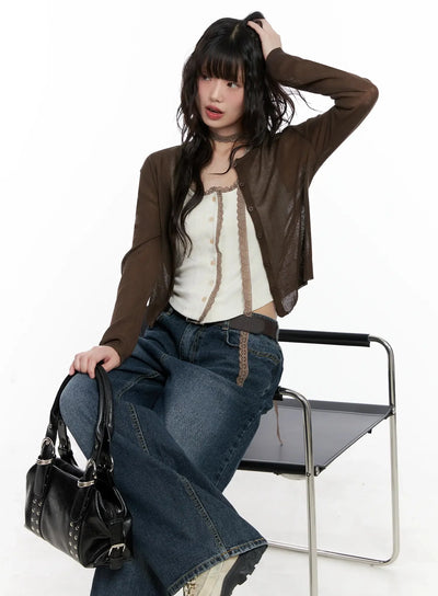 brown-sheer-cardigan-il531 / Brown