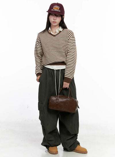 casual-plaid-long-sleeve-top-co520 / Brown