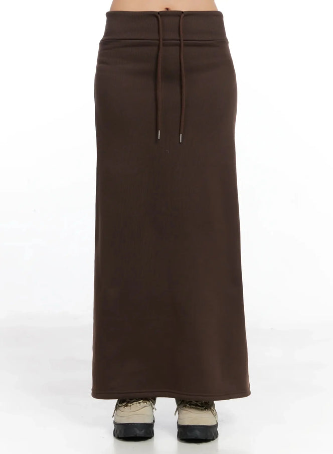 fleece-maxi-sweatskirt-in528 / Brown