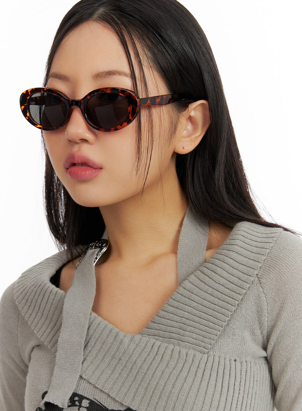 Animal Print Marble Sunglasses IF421 - Korean Women 