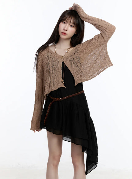 sheer-knit-cardigan-ca501 / Brown