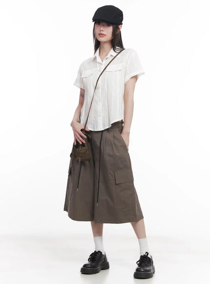 baggy-pocketed-cargo-shorts-cu518 / Dark beige